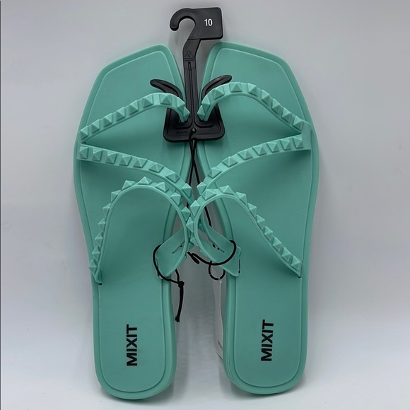 NWT Mixit Women’s Green Jelly Flip-Flops - Size 10 - Picture 1 of 7